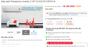 Máy lạnh Panasonic Inverter 2 HP